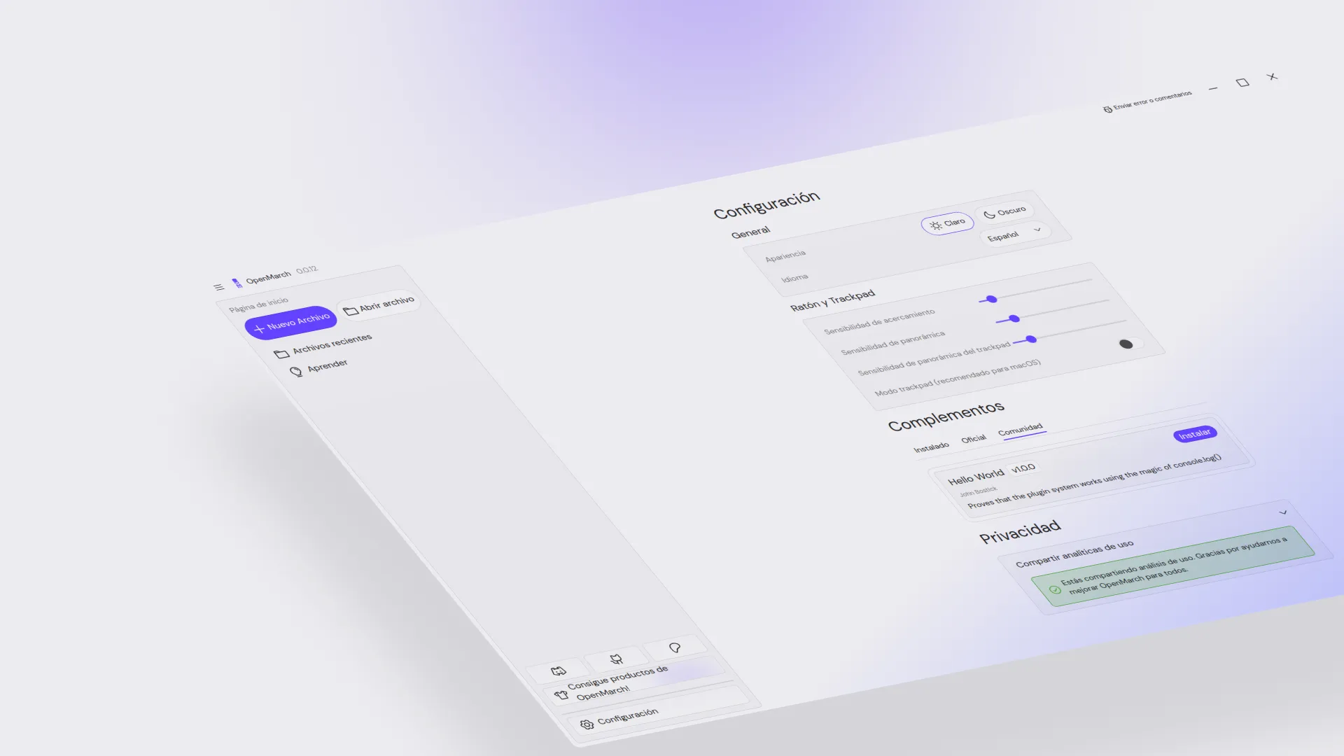 Desktop app in spanish