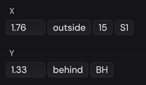Marcher editor showing short names