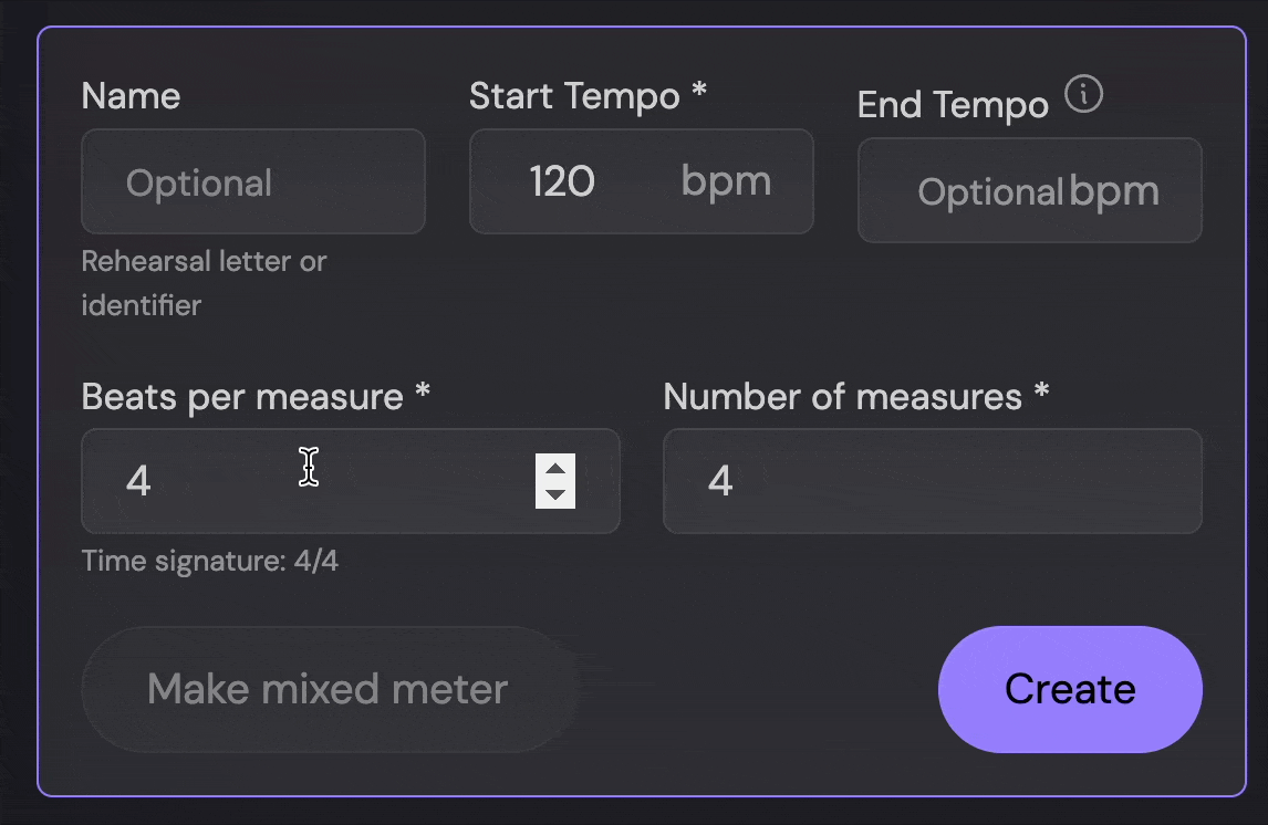 Making a mixed meter
