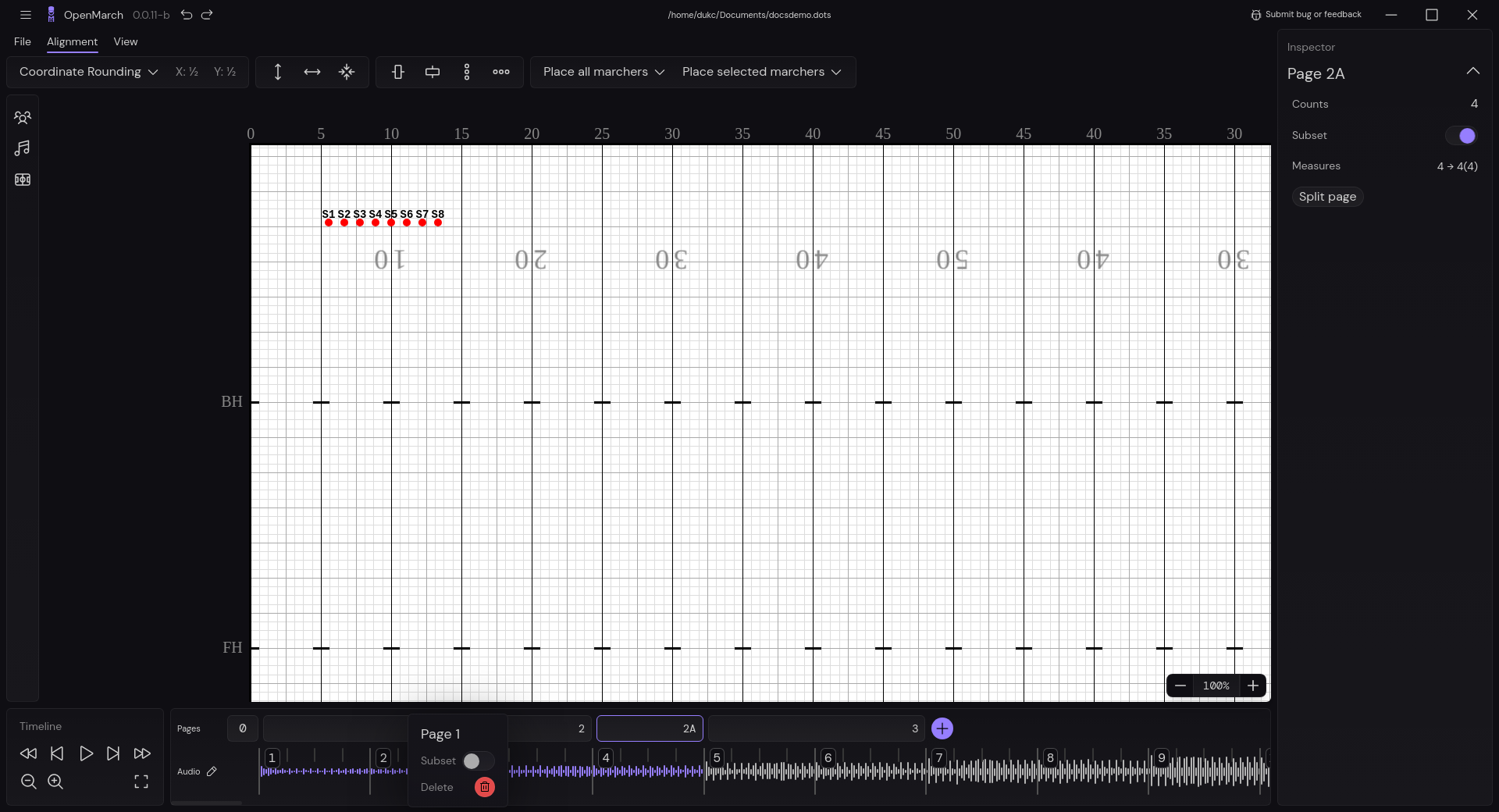 The create pages sidebar